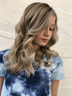 Brighten you spring up with bright blonde balayage! -Pulp Riot Color