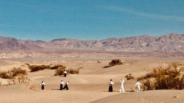 Aikido Academy Los Angeles' annual outdoor weapons workshop taking place each January. Japanese martial arts, Aiki-Jo, Aiki-ken.