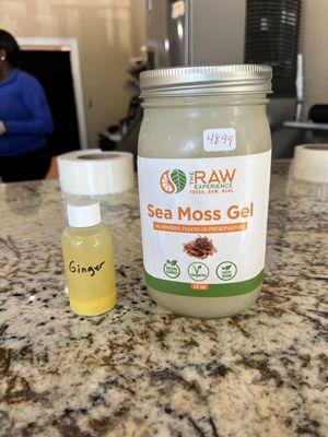 Ginger shot and Sea Moss yess!!! So need someone else to make the Sea Moss Gel for me! Thanks Raw!