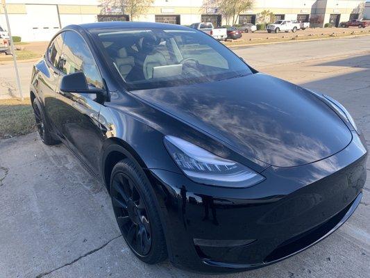 2020 Tesla Model Y with Paint Protection Film and ceramic coating