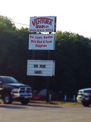 Ventura Grain sign from the road