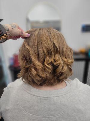 Cute layered bob with curls...naturally.