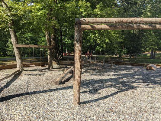 Neat natural play ground area adjacent to the small lake.