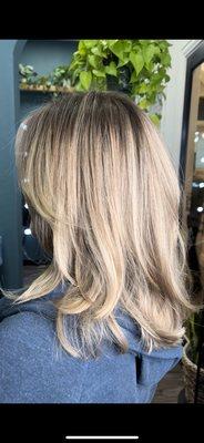 Root color, Highlight, and shag cut   Stylist Vanessa @hair_by_ness