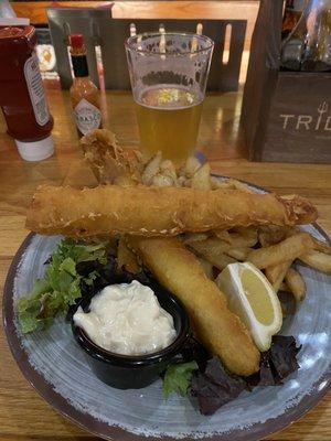 Fish and chips. Great food and reasonable price.