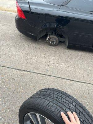 Here's where I think the wheel bearing was stressed and why I had to replace them and the axel.