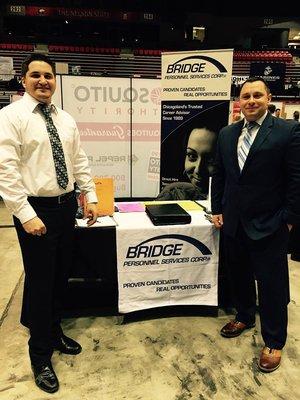 Mitch and Joe, ready for the job fair to start