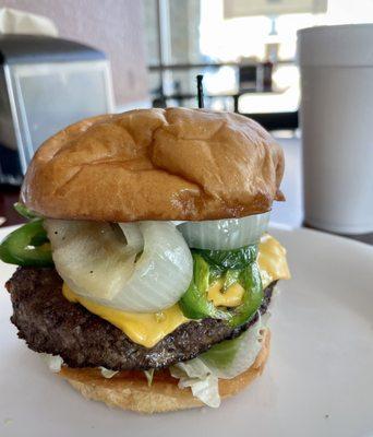 The jalapeño burger. Really good but not as spicy as I like it.  Most places don't have anything spicy enough for me though.