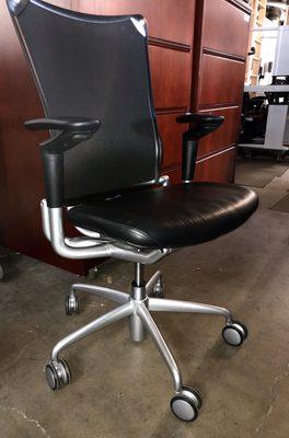 Allsteel Black Leather #19 chairs