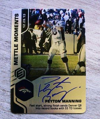 Peyton Manning Mettle Moments Auto /10 hit from a box of Panini Elements purchased at Teammates!