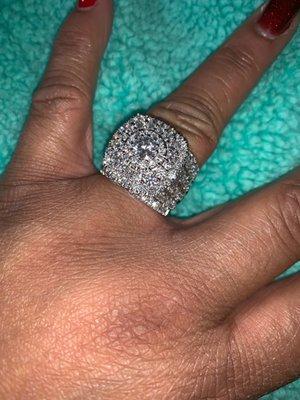 They sized this perfectly I brought from Kay Jewelry no one else could size my ring without ruining the diamonds! I highly recommend!