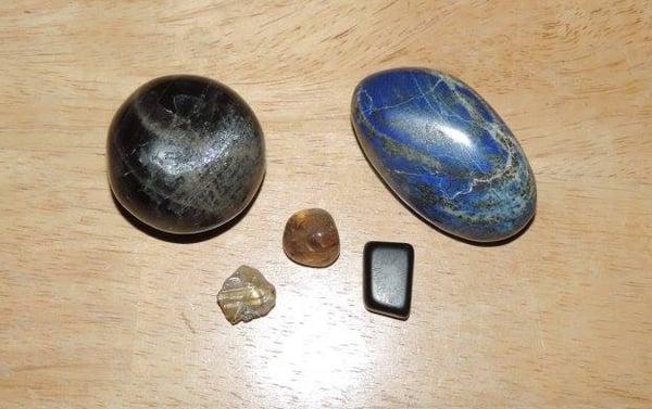 Beautiful Stones i picked at Strange Brew!! Black Moonstone, Lapis Lazuli, Rutilated quartz, Smokey Quartz and Jet!