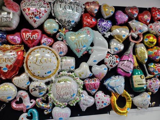 Large selection of wedding and shower balloons