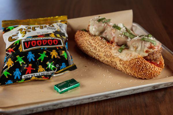 Meatball Sub with Voodoo Chips