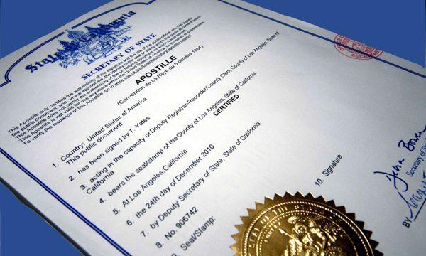 Providing Apostille Service in San Diego since 2008