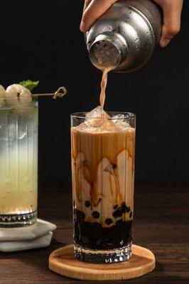 Brown Sugar Milk Tea with Tapioca (Refreshingly Shaken)