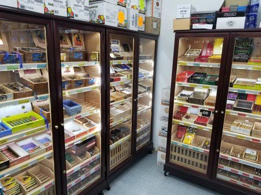 We have a wide selection of cigars in climate controlled cabinets to choose from!