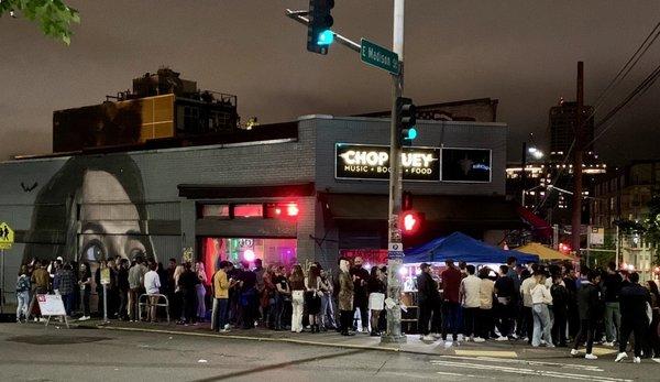 Line outside of Chop Suey