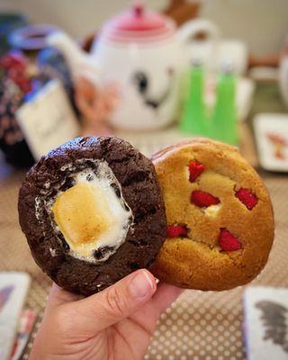 Chocolate Marshmallow cookie & Strawberry Chocolate cookie - both fabulous but the strawberry is the winner!