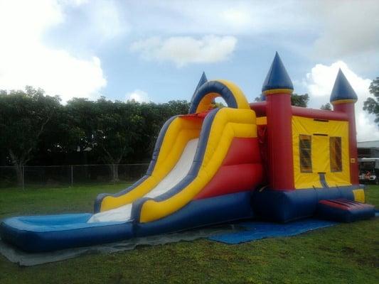 Bounce house with slide