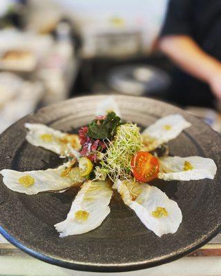 Halibut carpaccio