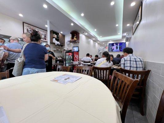 Small dining room was packed for Friday lunch.   People still waiting to be seated.