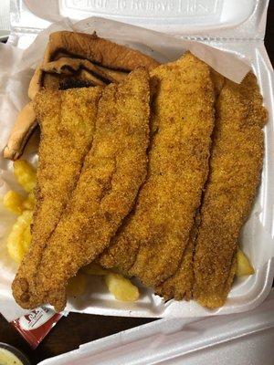 Catfish, toast & fries