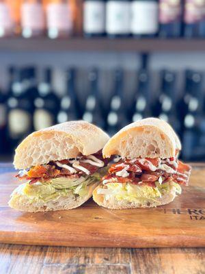 New Sandwich Alert- The BLTAr! 5 pieces of bacon with crunchy lettuce, our warm roasted tomatoes, marinated artichoke hearts, truffle mayo.