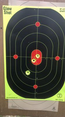 After getting on paper at 50 yards it took Nathan one adjustment after only  one shot at 100 yards and here's the results