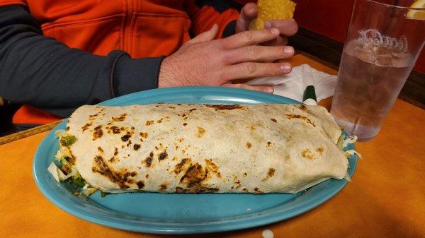 The Big Boy burrito look at the size of his hand