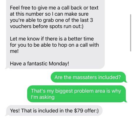 The text exchange from their office.