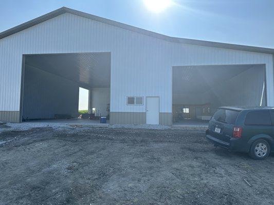 Very big doors on a farm in Iowa