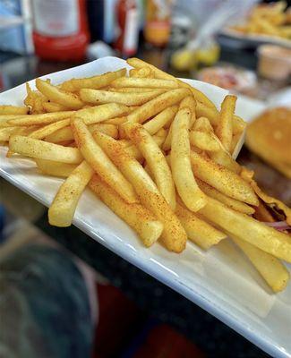 Freshly made golden French fries