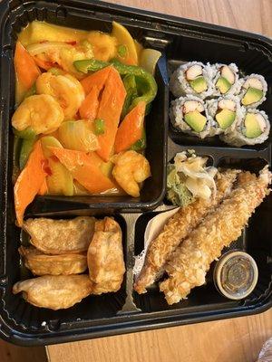 Mango shrimp bento box