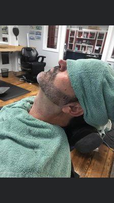 Traditional straight razor shave