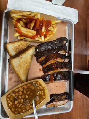 Baby backs beans n fries