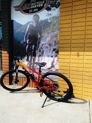 My Trek Marlin 7 waiting to be pampered at Jax Bicycle Center Long Beach.