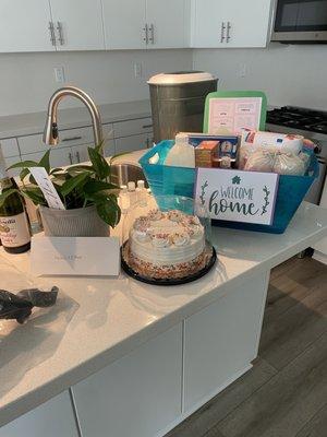 Sharon is the warmest real estate agent we've working with... look at our congratulations and welcome package after close of escrow!