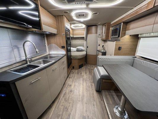 Inside of our Mercedes Benz RV