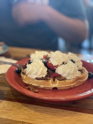 Fruit n granola waffle