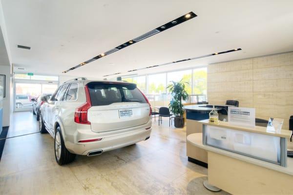 The showroom at Volvo Cars Marin