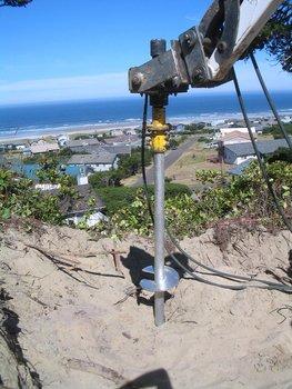 Waldport pre-construction piers prior to home construction