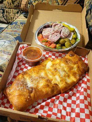 Calzone and Antipasto