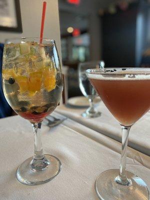 White sangria and Bella Vie Martini