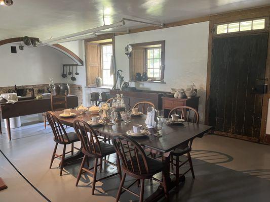 This is the kitchen area in the boarding house.