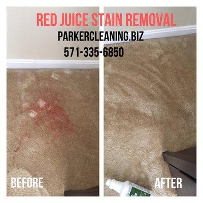 Juice stain removal