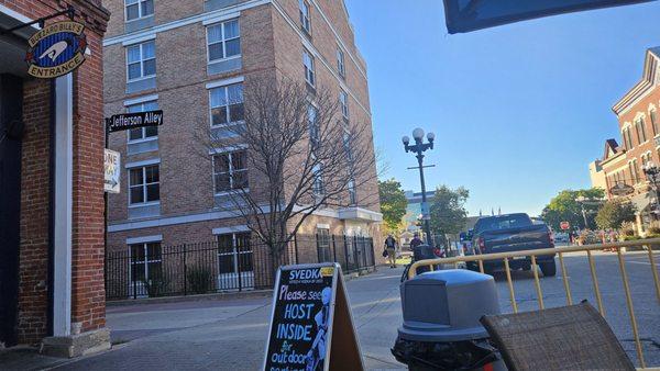 Main entrance next to Starlight Lounge (upstairs)