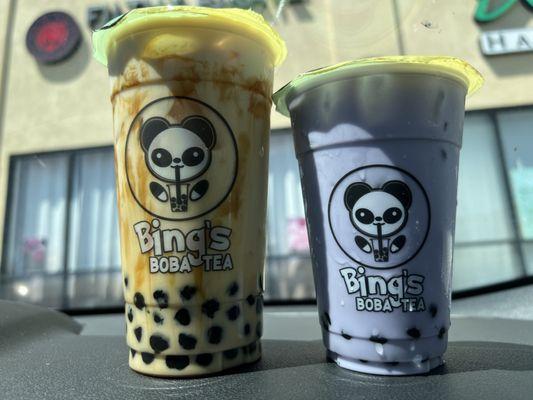 Brown Sugar Milk Tea and Taro Milk Tea