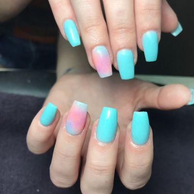 Dip with 2 fingers ombre