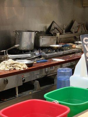 Dirty, disorganized kitchen. Yuck!